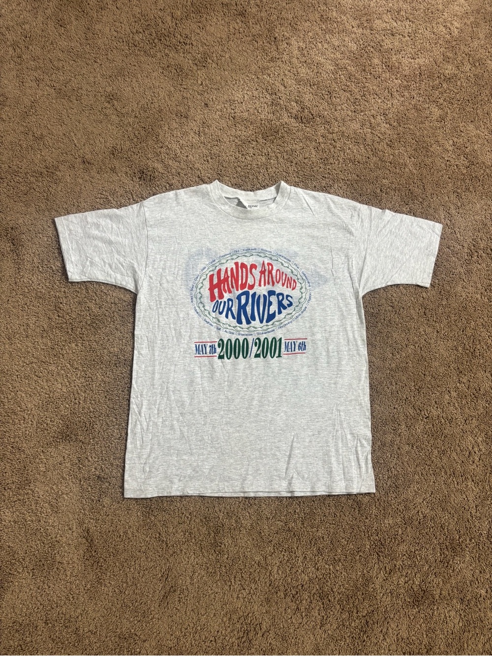 Hands Around Our Rivers Graphic Short-Sleeve Tee - Light Gray